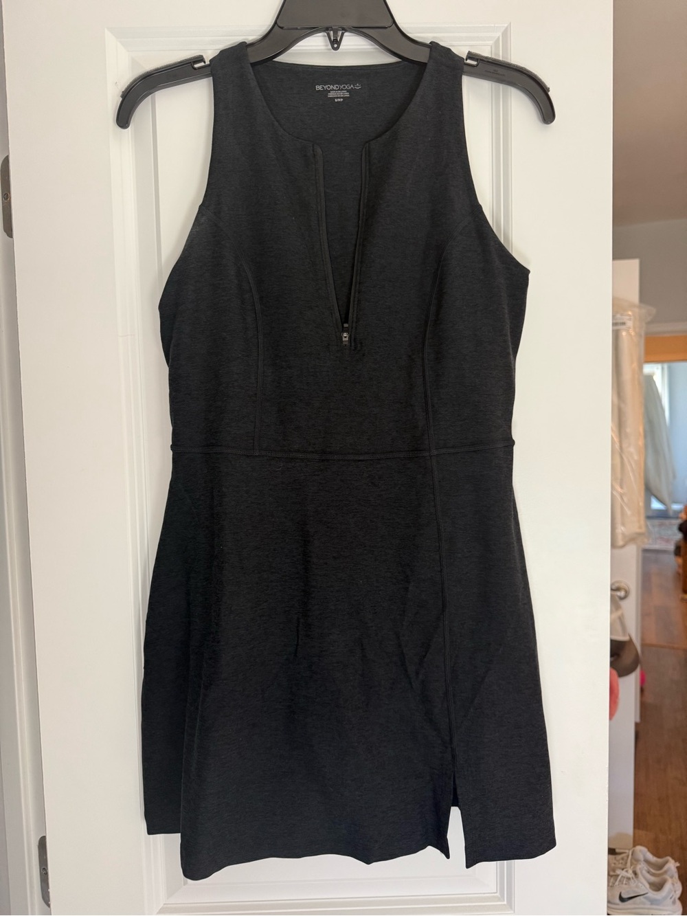 NWOT BEYOND YOGA ZIP UP DRESS W/ built in shorts, size small